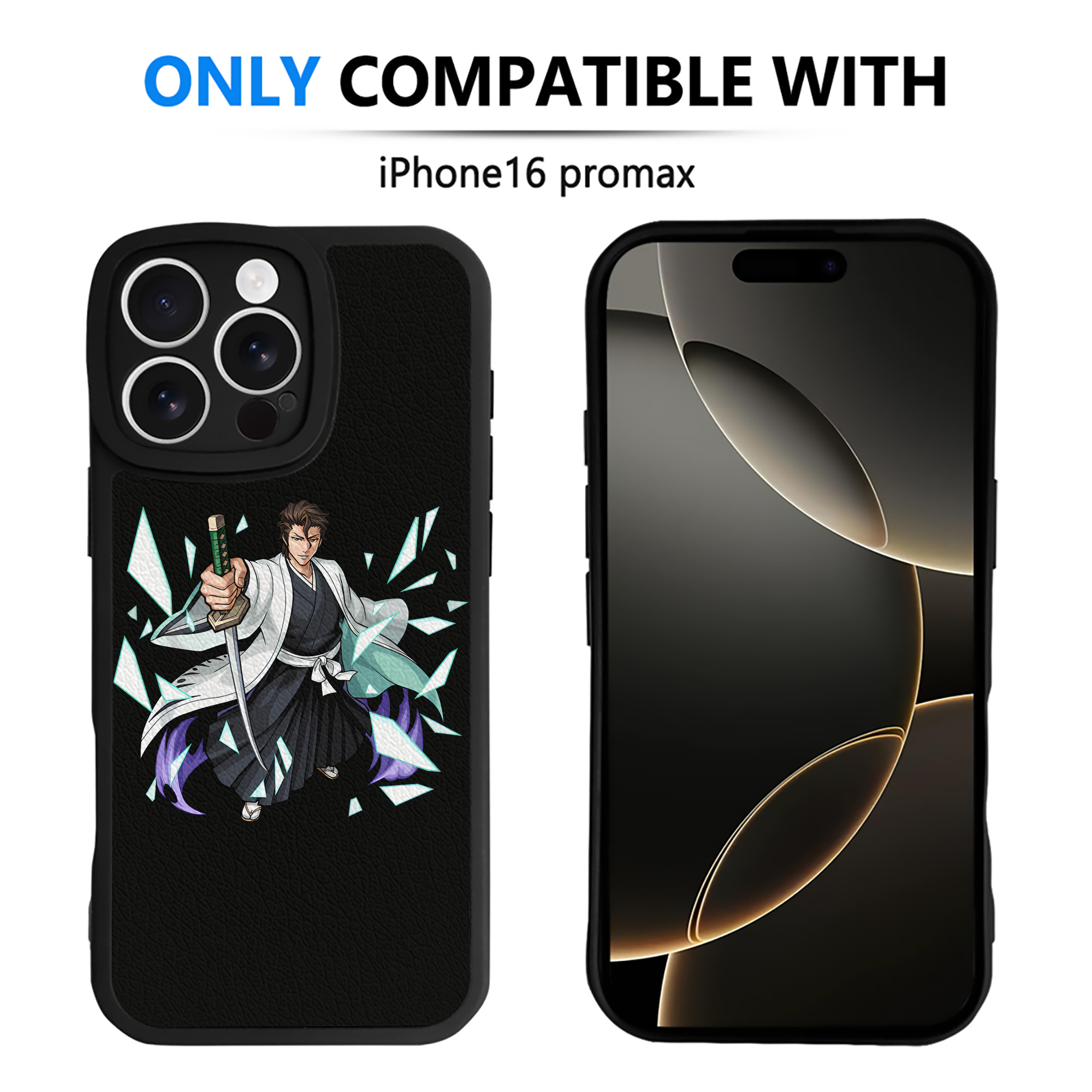 （画像用） ブリーチ 藍染 惣右介（あいぜん そうすけ） BLEACH Aizen Sousuke 【iPhone 16シリーズ対応】シリコンスマホケース（レザー調） 材質：シリコン